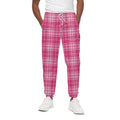 Pink Tartan Pattern Print Cotton Sweatpants