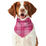 Pink Tartan Pattern Print Dog Bandana