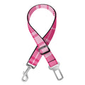 Pink Tartan Pattern Print Dog Seat Belt