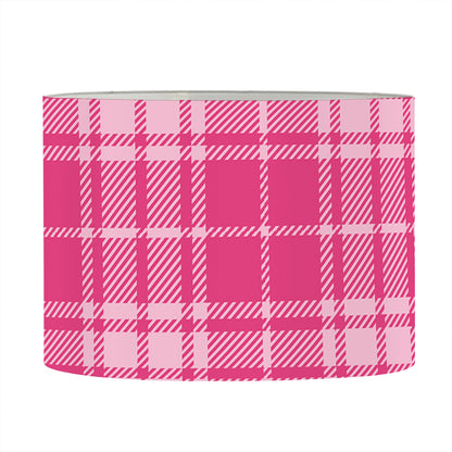 Pink Tartan Pattern Print Drum Lamp Shade