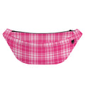 Pink Tartan Pattern Print Fanny Pack
