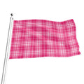 Pink Tartan Pattern Print Flag