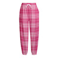 Pink Tartan Pattern Print Fleece Lined Knit Pants