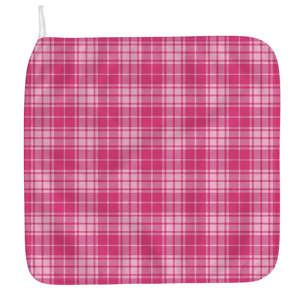 Pink Tartan Pattern Print Hand Towel