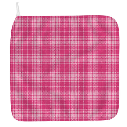 Pink Tartan Pattern Print Hand Towel
