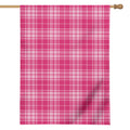 Pink Tartan Pattern Print House Flag