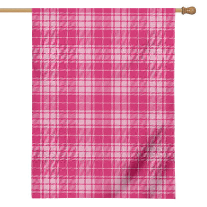 Pink Tartan Pattern Print House Flag