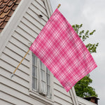 Pink Tartan Pattern Print House Flag