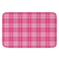 Pink Tartan Pattern Print Indoor Door Mat