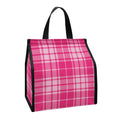 Pink Tartan Pattern Print Insulated Lunch Tote