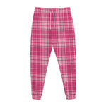 Pink Tartan Pattern Print Jogger Pants