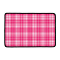 Pink Tartan Pattern Print Kitchen Mat