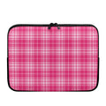 Pink Tartan Pattern Print Laptop Sleeve