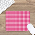 Pink Tartan Pattern Print Mouse Pad