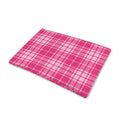 Pink Tartan Pattern Print Pet Cooling Mat Cover