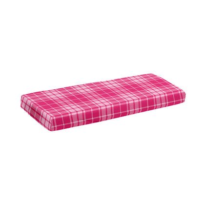Pink Tartan Pattern Print Piano Keyboard Cover