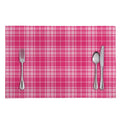 Pink Tartan Pattern Print Placemat
