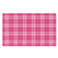 Pink Tartan Pattern Print Polyester Doormat
