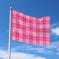 Pink Tartan Pattern Print Polyester Flag