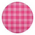 Pink Tartan Pattern Print Round Blanket