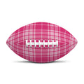 Pink Tartan Pattern Print Rugby Ball