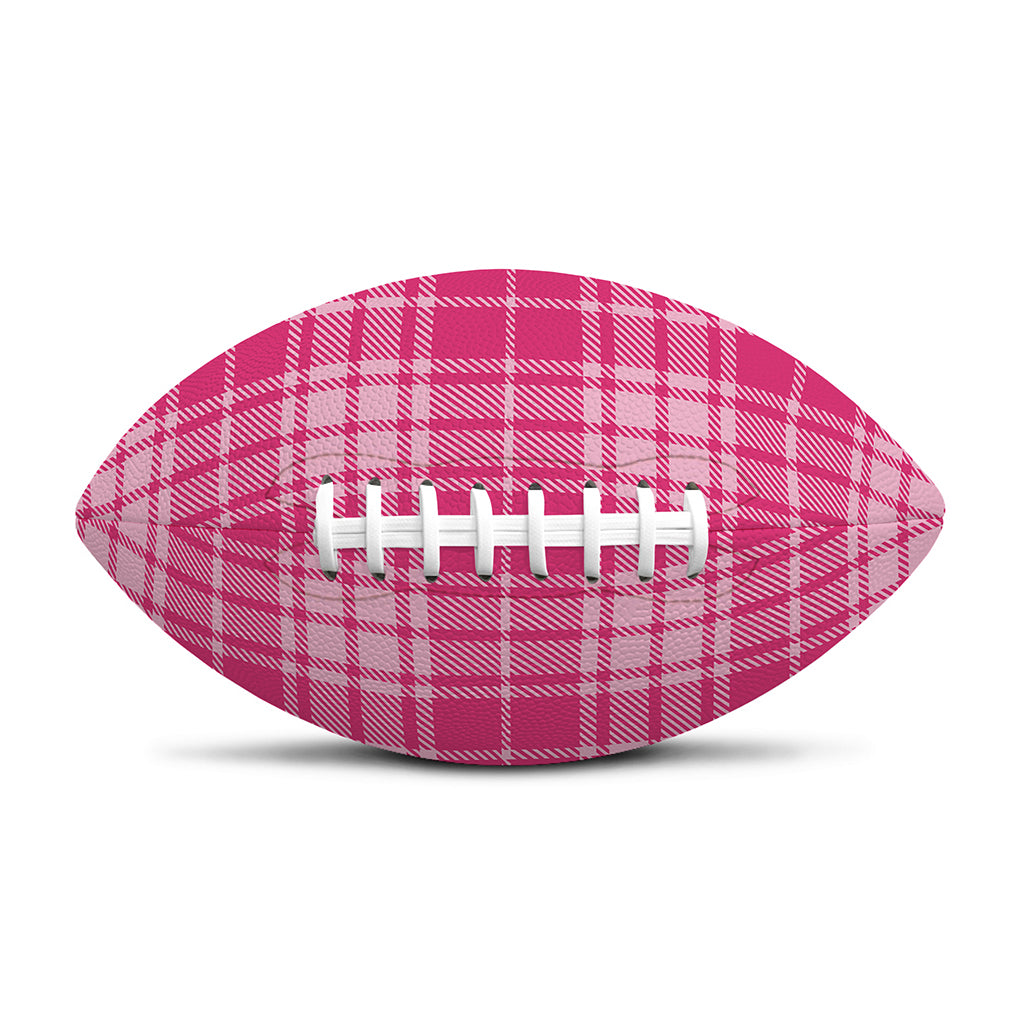 Pink Tartan Pattern Print Rugby Ball