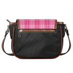 Pink Tartan Pattern Print Saddle Bag