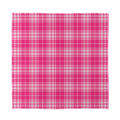 Pink Tartan Pattern Print Silk Bandana