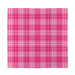 Pink Tartan Pattern Print Silk Bandana