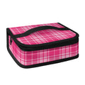 Pink Tartan Pattern Print Small Lunch Bag