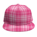 Pink Tartan Pattern Print Snapback Cap