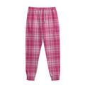 Pink Tartan Pattern Print Sweatpants