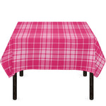 Pink Tartan Pattern Print Tablecloth