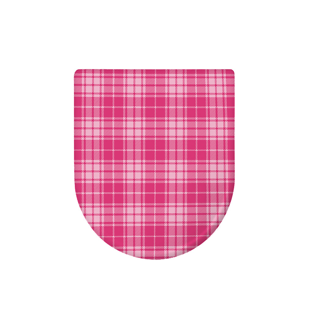 Pink Tartan Pattern Print Toilet Lid Cover