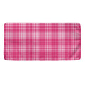 Pink Tartan Pattern Print Towel