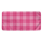 Pink Tartan Pattern Print Towel