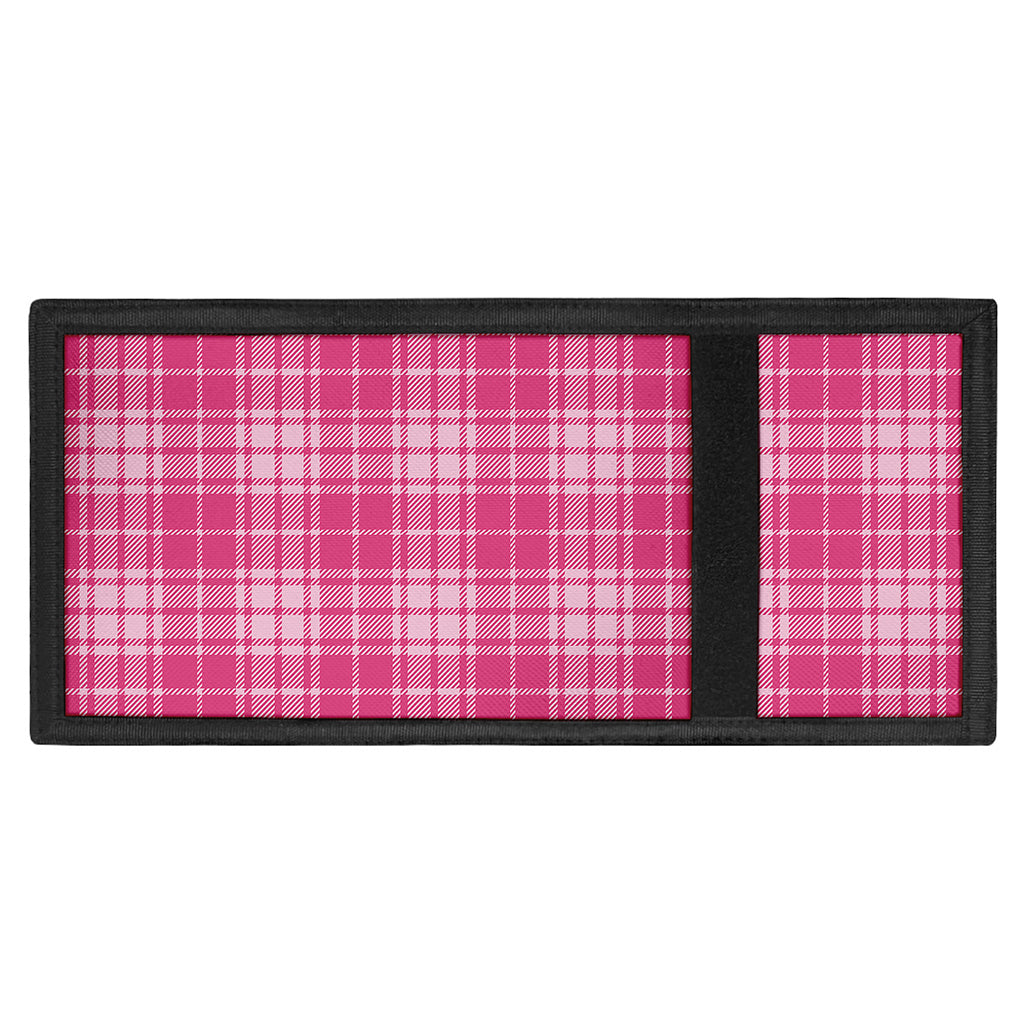 Pink Tartan Pattern Print Trifold Wallet