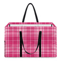 Pink Tartan Pattern Print Utility Tote Bag