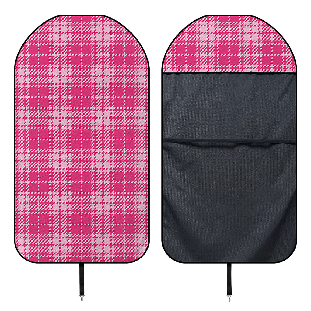Pink Tartan Pattern Print Waterproof Car Seat Cover