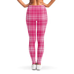Pink Tartan Pattern Print Women's Leggings
