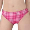 Pink Tartan Pattern Print Women's Panties