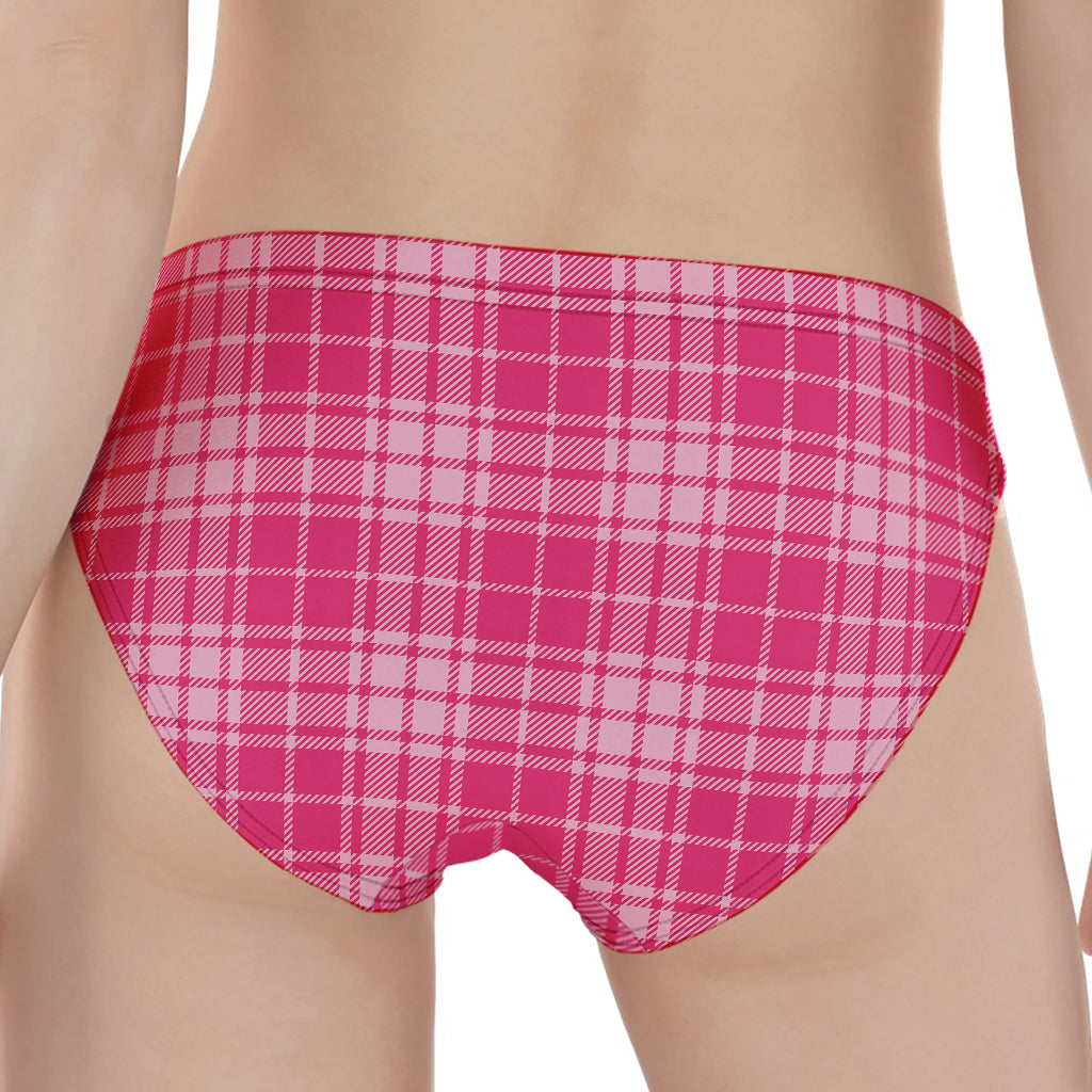 Pink Tartan Pattern Print Women's Panties