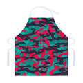 Pink Teal And Black Camouflage Print Adjustable Apron