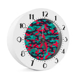 Pink Teal And Black Camouflage Print Alarm Clock