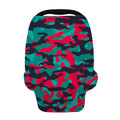 Pink Teal And Black Camouflage Print Baby Seat Cover