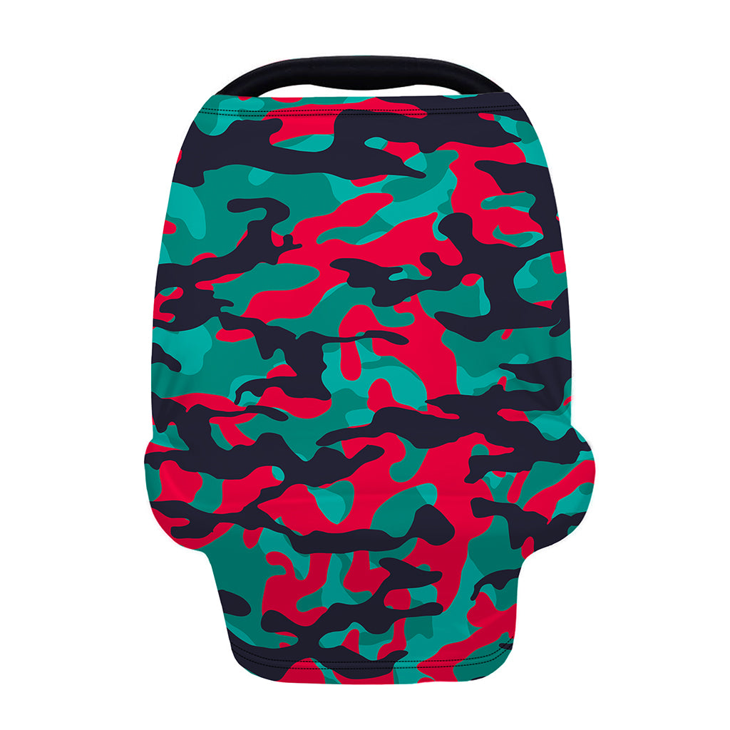Pink Teal And Black Camouflage Print Baby Seat Cover