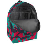 Pink Teal And Black Camouflage Print Backpack