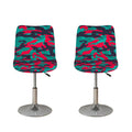 Pink Teal And Black Camouflage Print Bar Stool Covers