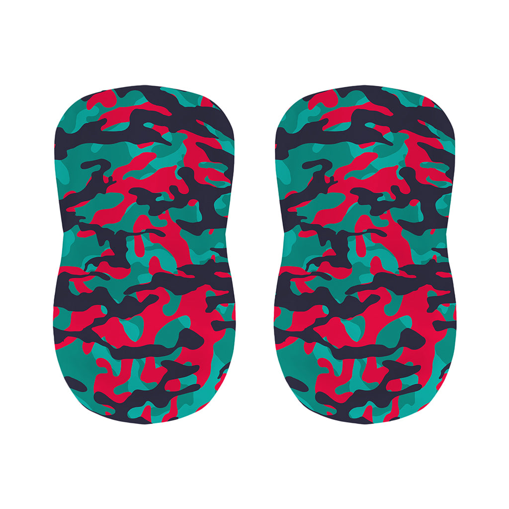 Pink Teal And Black Camouflage Print Bar Stool Covers