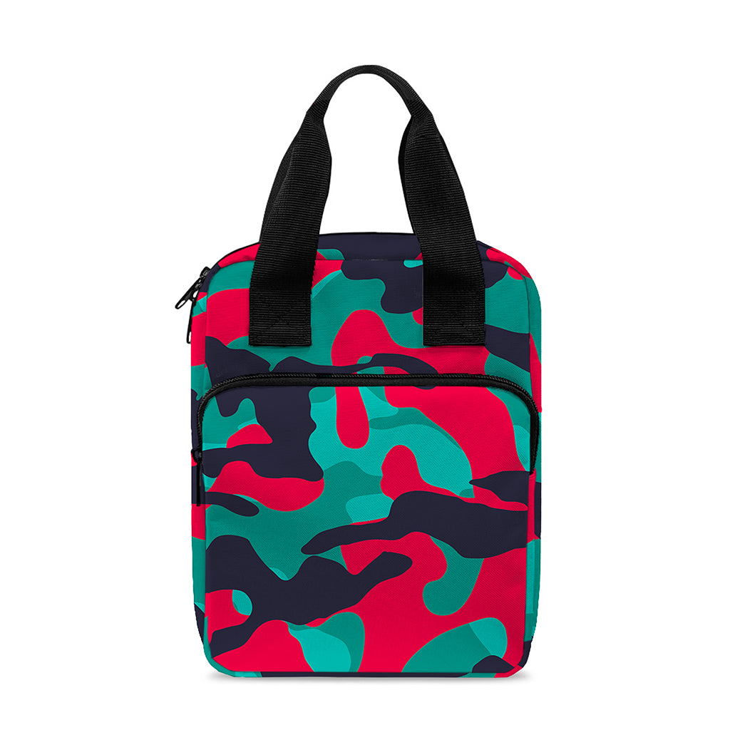Pink Teal And Black Camouflage Print Bible Tote Bag